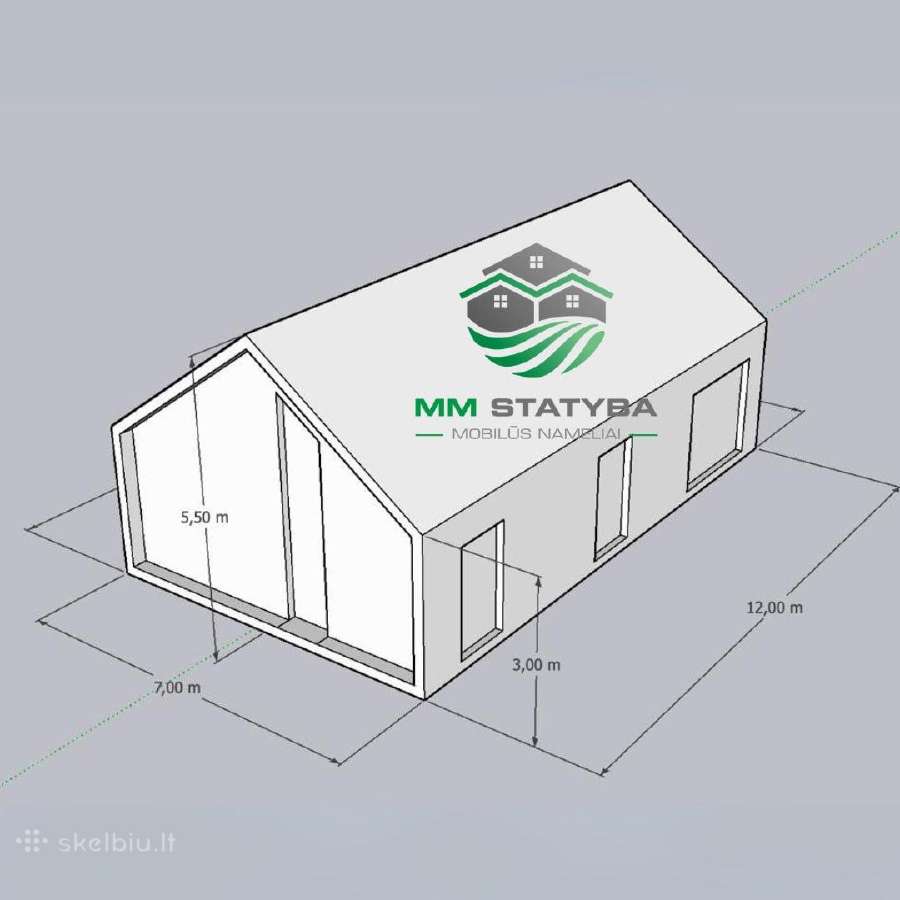 50,80 ir 120m2 namas su pamatais. 32.000 su PVM! - nuotraukos Nr. 38