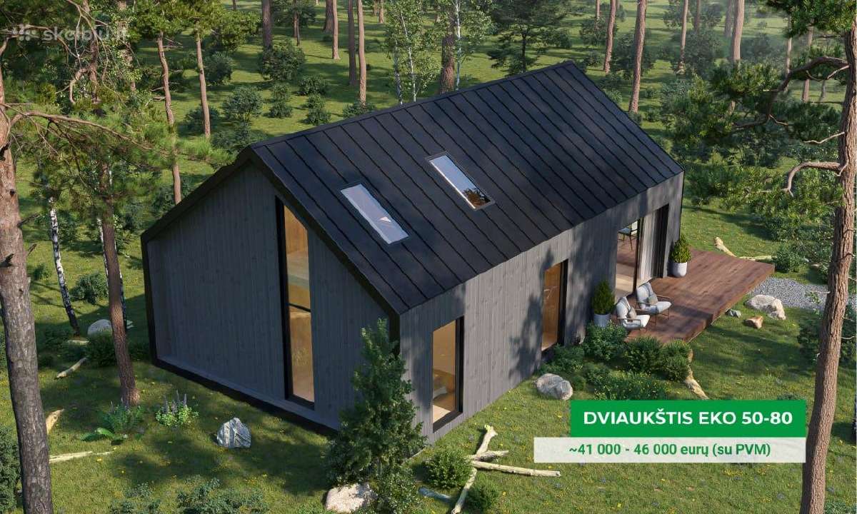 50,80 ir 120m2 namas su pamatais. 32.000 su PVM! - nuotraukos Nr. 2