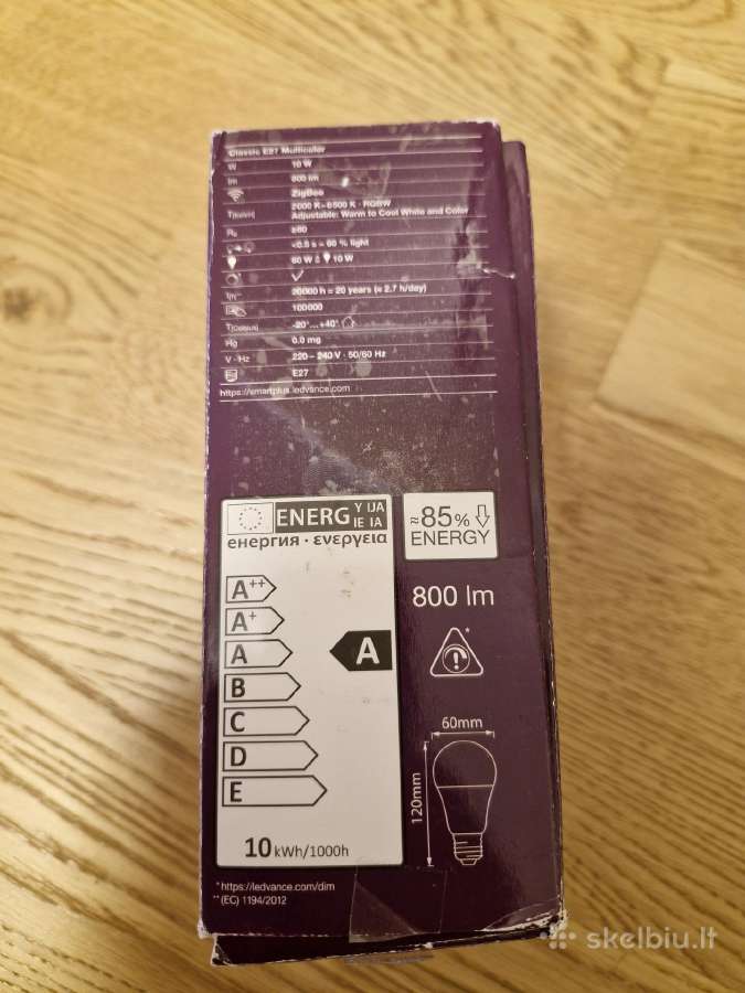 Ledvance Smart+ Rgbw Zigbee E27 išmanioji lemputė - nuotraukos Nr. 3