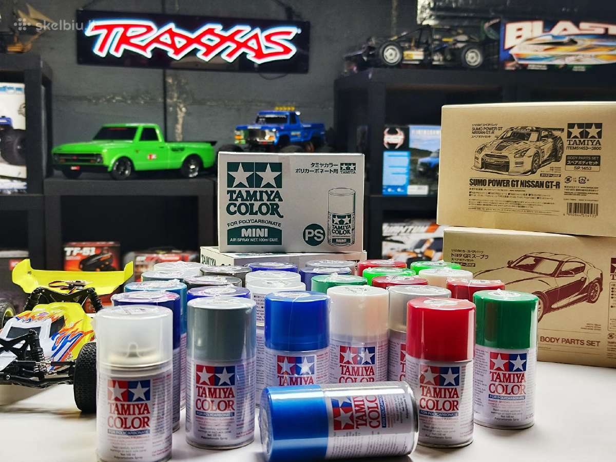 Tamiya purškiami dažai RC kėbulo dažymui