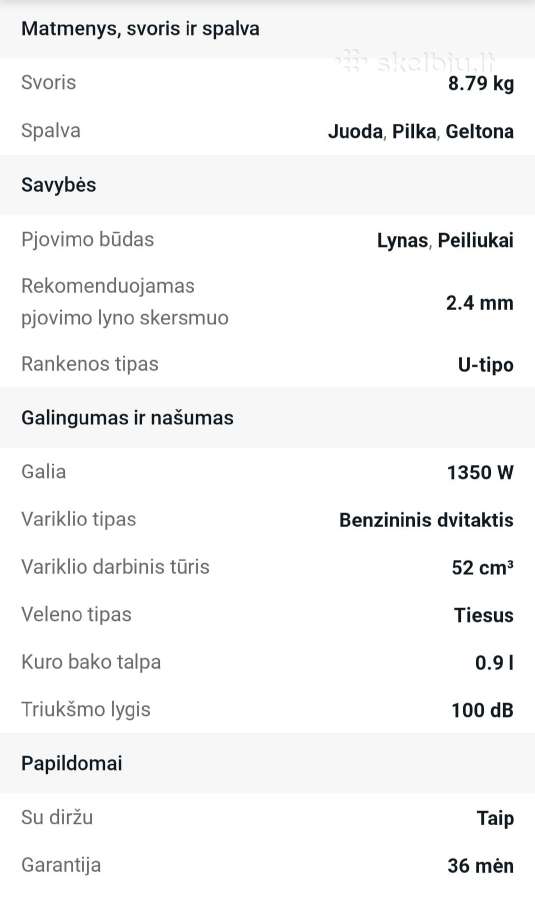Benzininė žoliapjovė krūmapjovė - nuotraukos Nr. 6