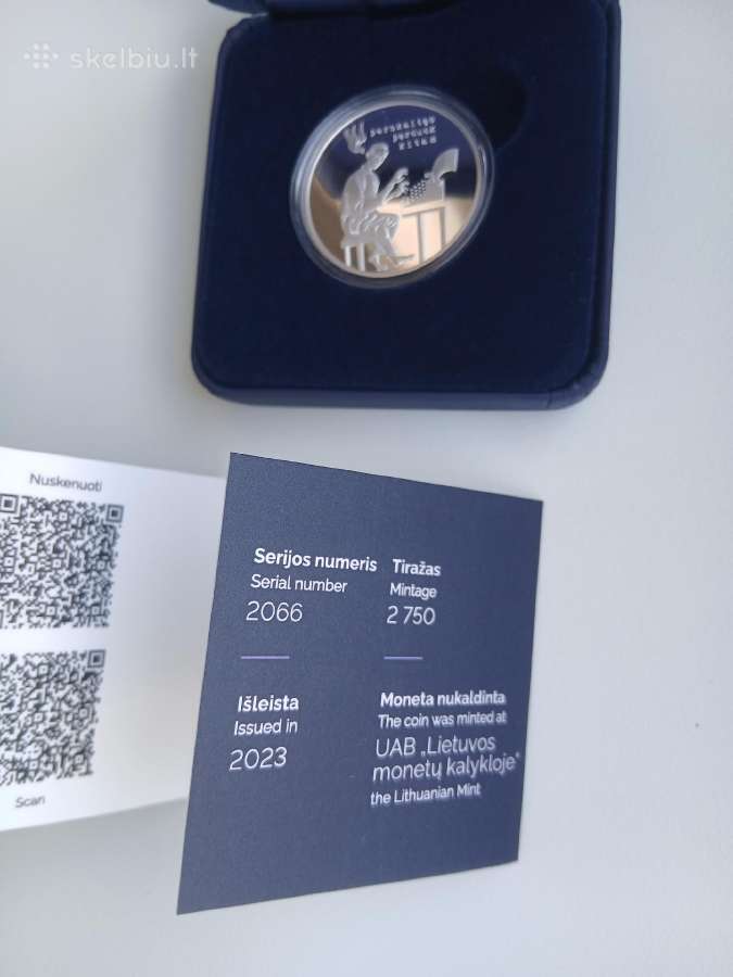 2023 Lietuva Proof 5 eur moneta skirta katalikų.