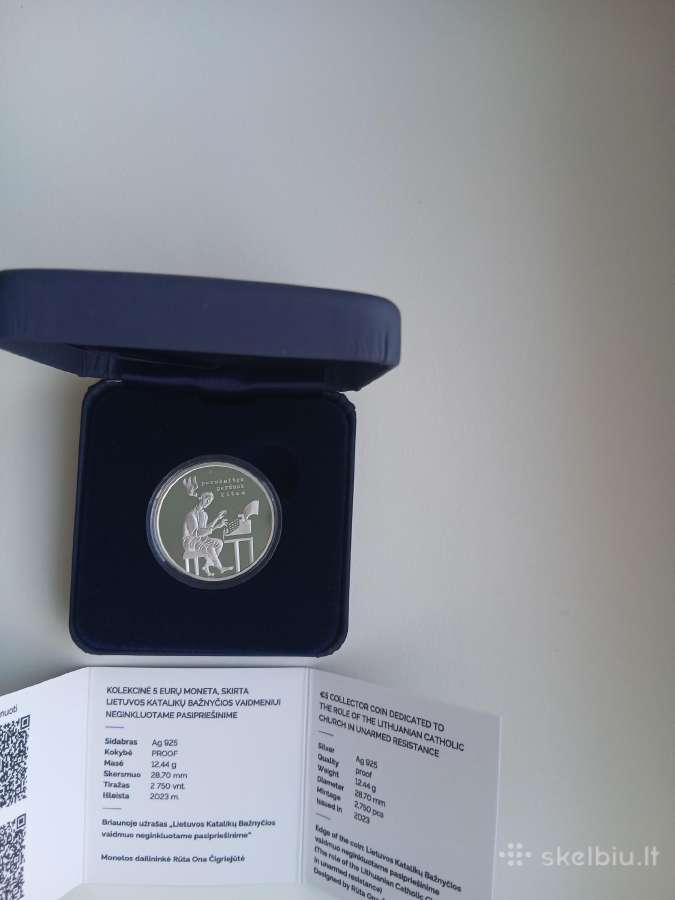 2023 Lietuva Proof 5 eur moneta skirta katalikų. - nuotraukos Nr. 3
