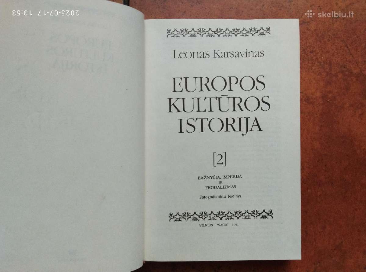 L. Karsavinas "Europos kultūros istorija" 1990 m. - nuotraukos Nr. 15
