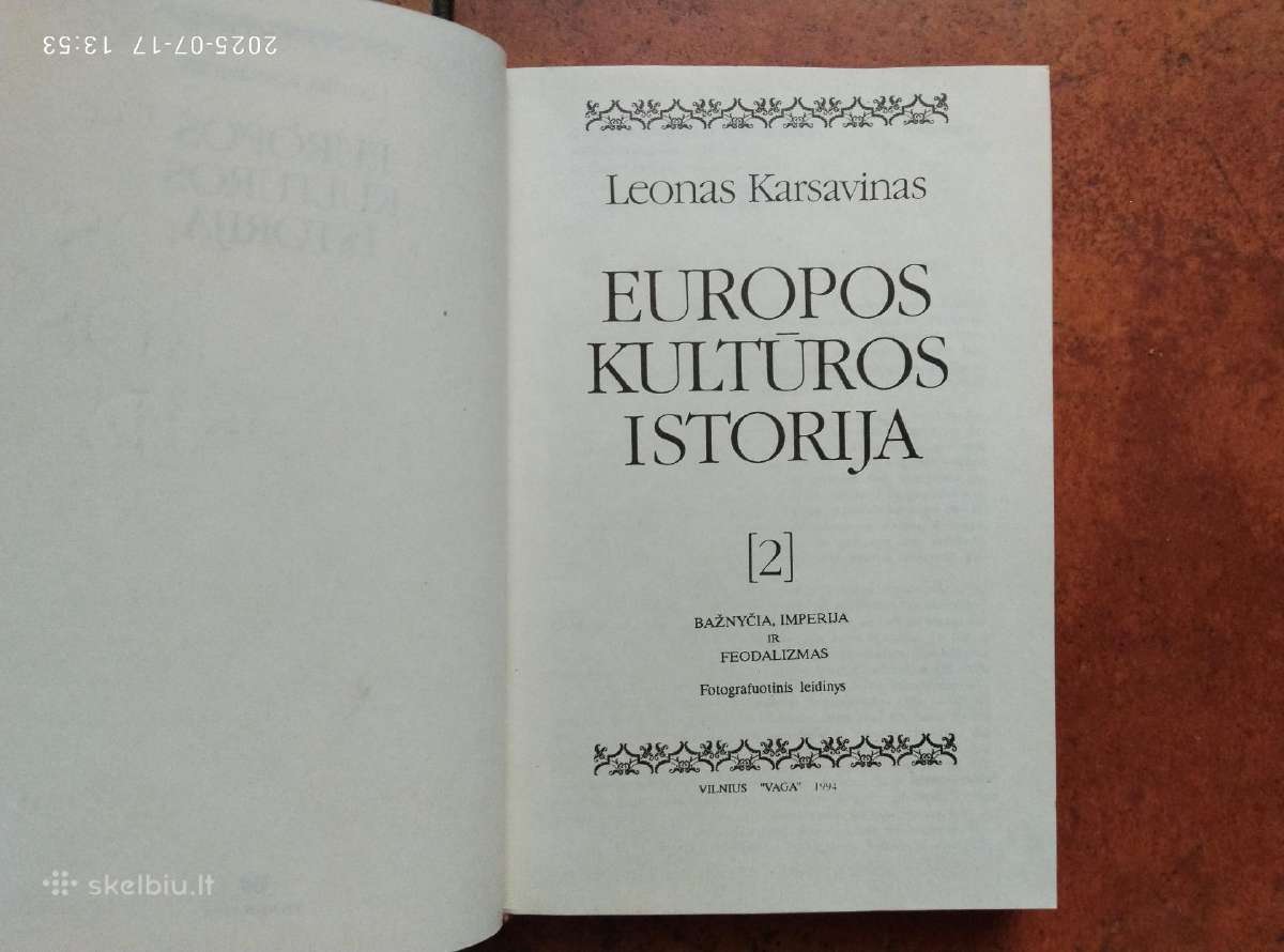 L. Karsavinas "Europos kultūros istorija" 1990 m. - nuotraukos Nr. 15