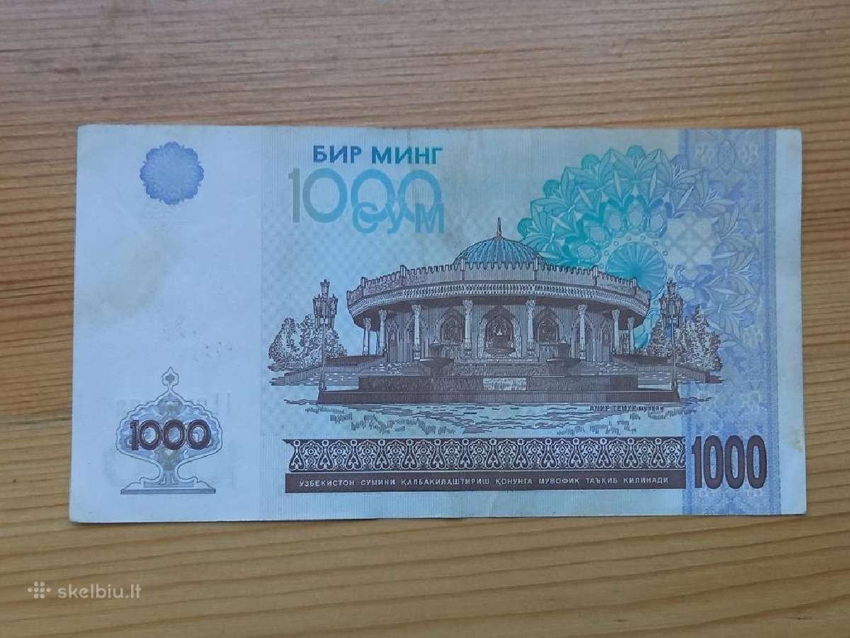 Uzbekistanas 2001 1000 sum - nuotraukos Nr. 2