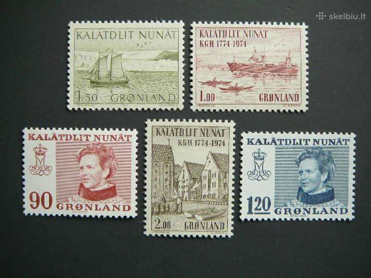 Karalienė Burlaiviai Laivai Grenlandija 1974 is87