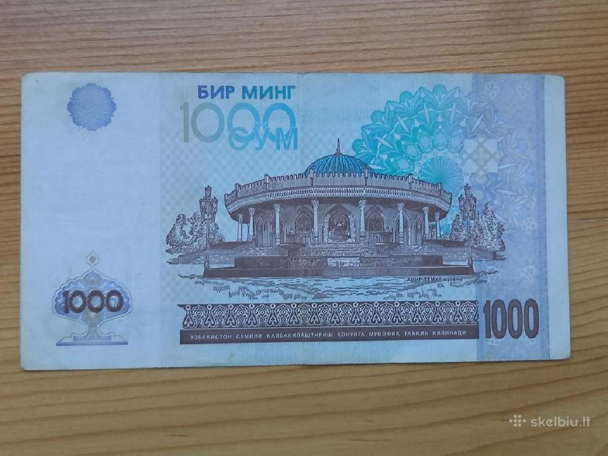 Uzbekistanas 2001 1000 sum - nuotraukos Nr. 2