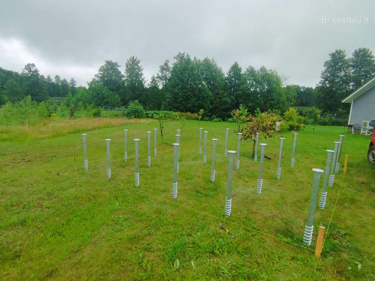Sraigtiniai poliai, pamatų montavimas - nuotraukos Nr. 3