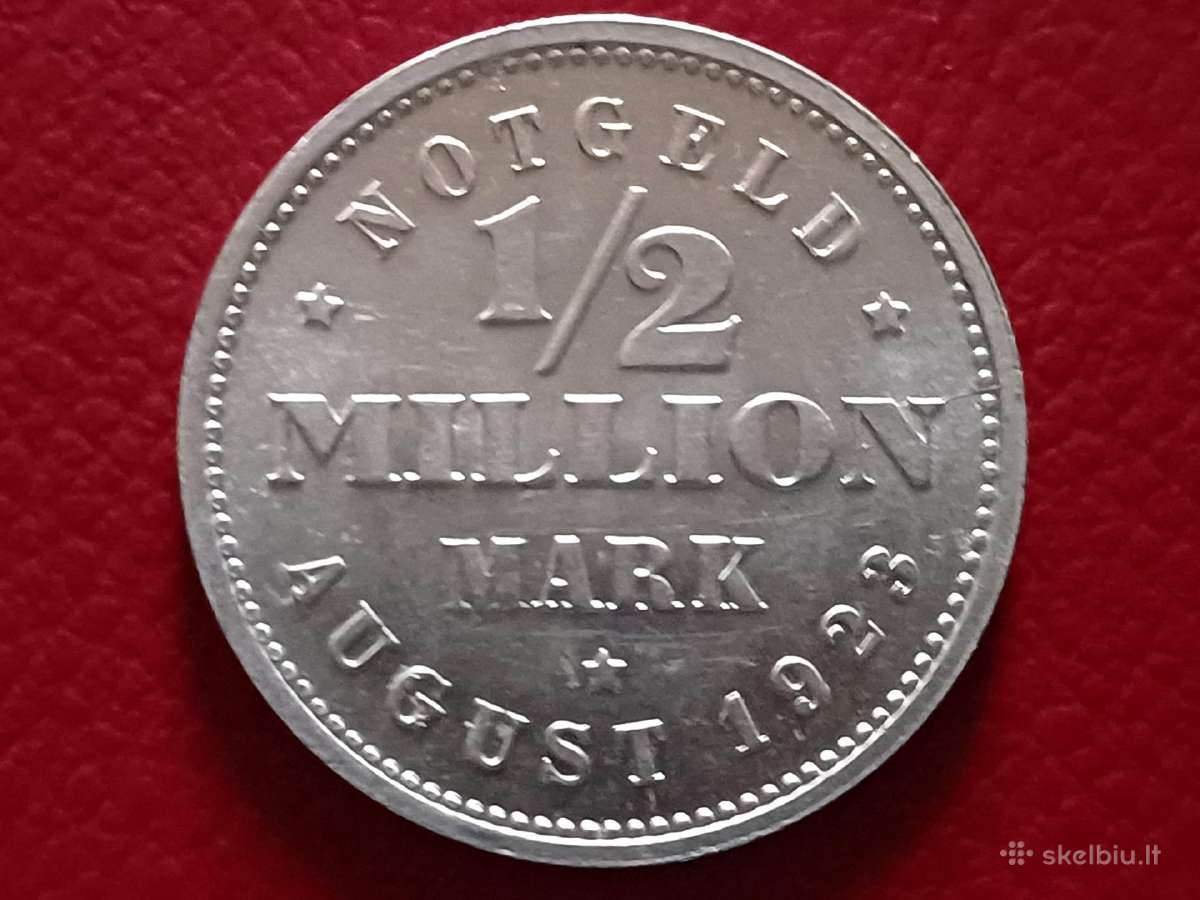(130) 1/2 milijono markių 1923m. Vokietija unc. - nuotraukos Nr. 2