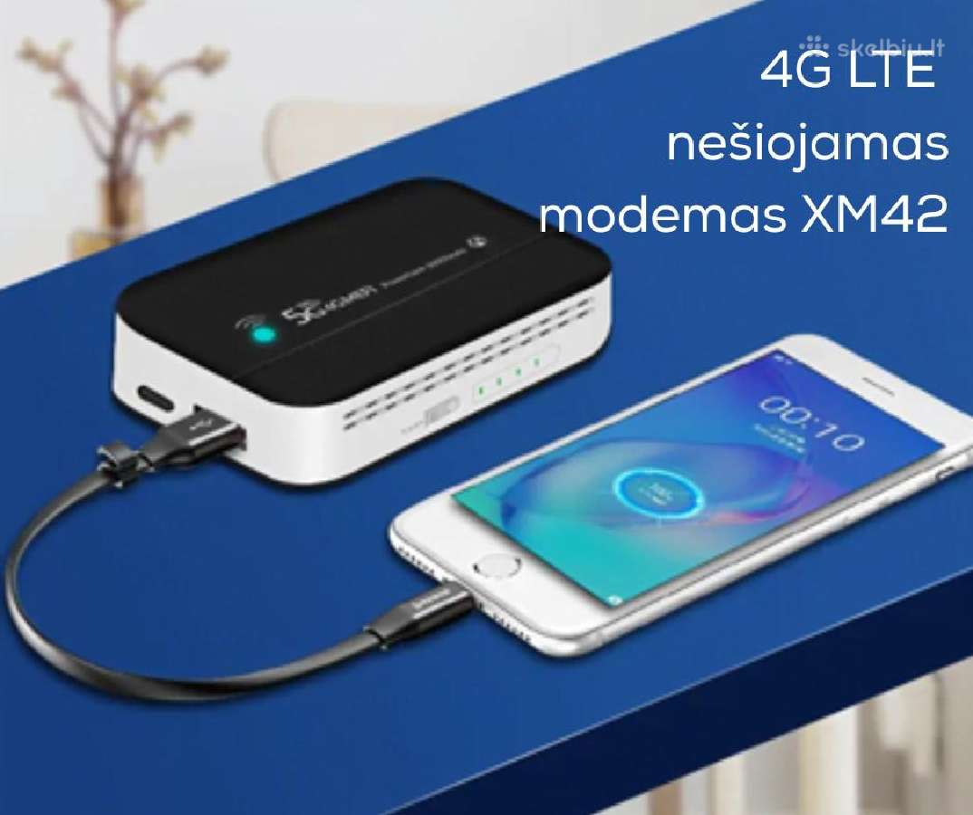4G nešiojamas modemas Xm42 + power bankas viename