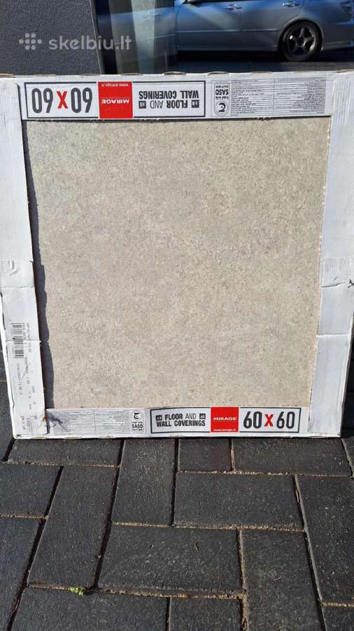 Itališkos akmens masės grindų plytelės 60x60 3pak - nuotraukos Nr. 2