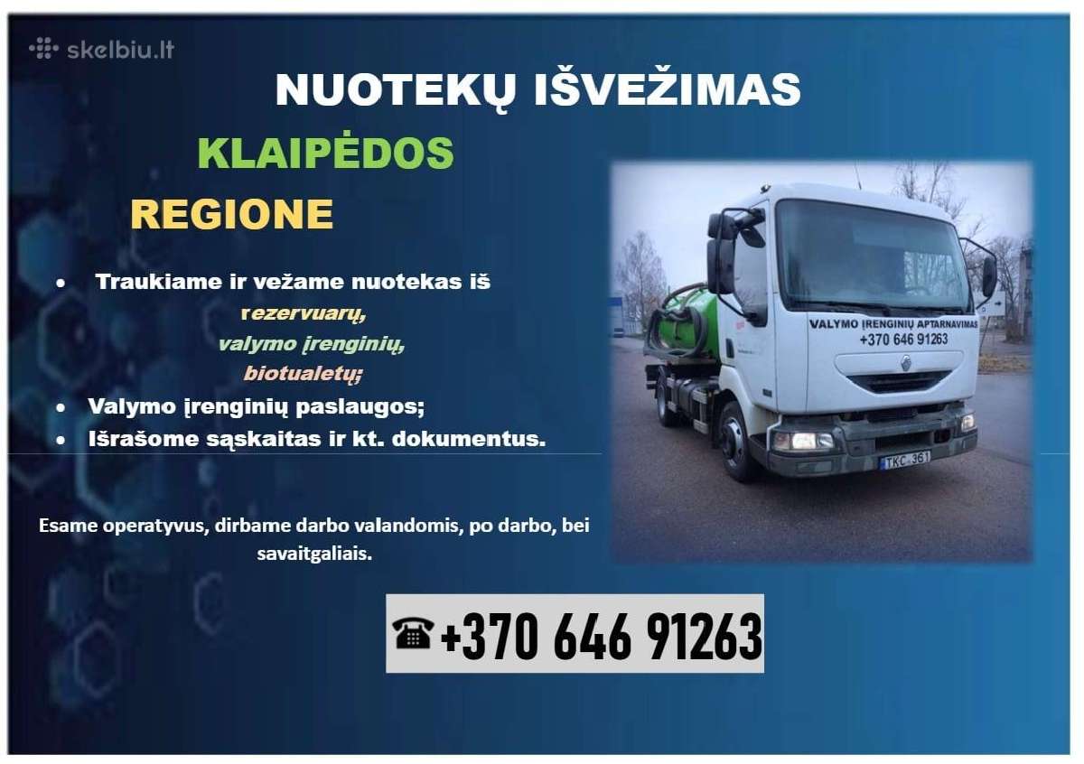 Valymo įrenginių aptarnavimas, nuotekų išvežimas - nuotraukos Nr. 2