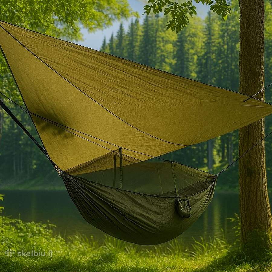 Komplektas Hamako su tinkleliu nuo uodų ir Tento