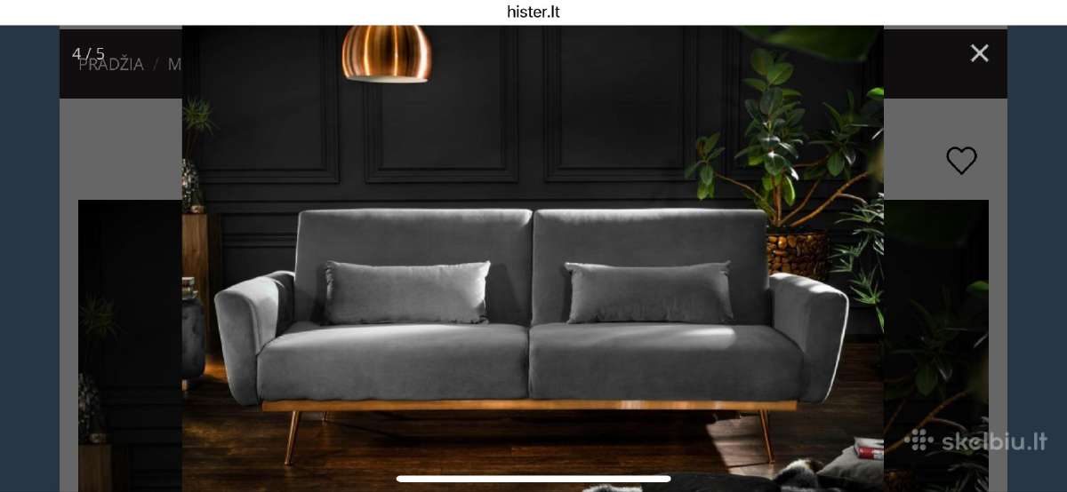 Elegantiška aksominė sofa-lova
