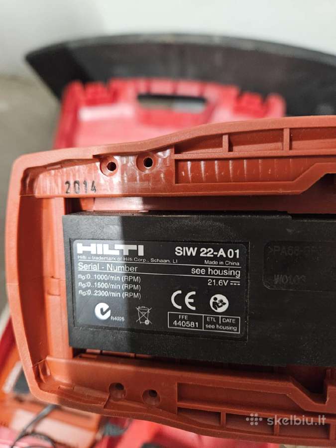Hilti Suktukas + 2 Baterijos Ir Pakrovejas - nuotraukos Nr. 2