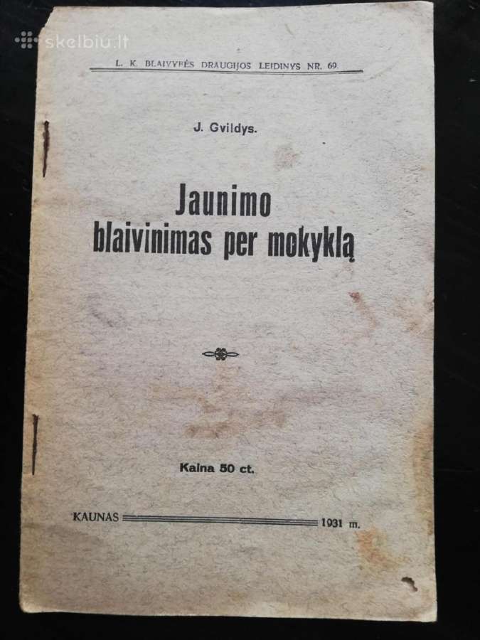 Jaunimo blaivinimas per mokykla.1931m