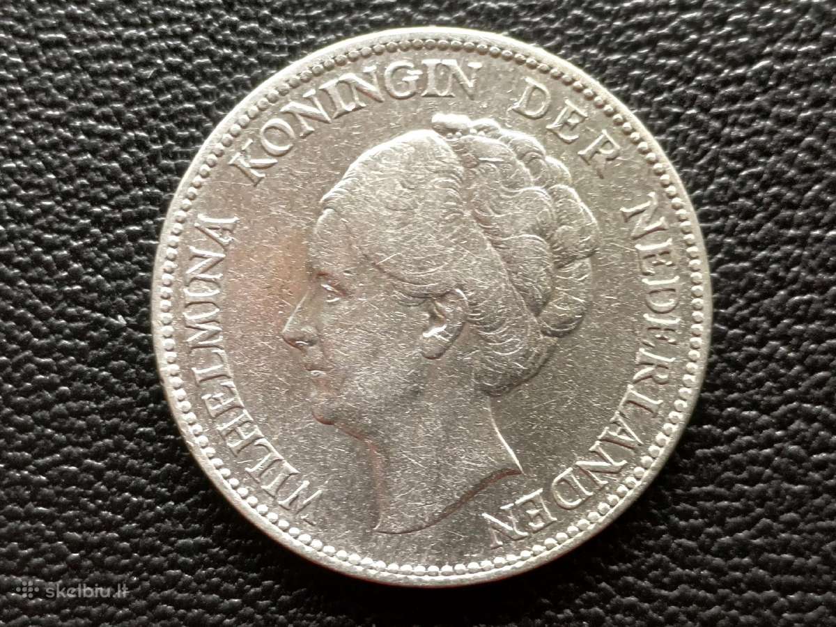 (28) 1 guldenas 1923m. Nyderlandai sidabras - nuotraukos Nr. 2