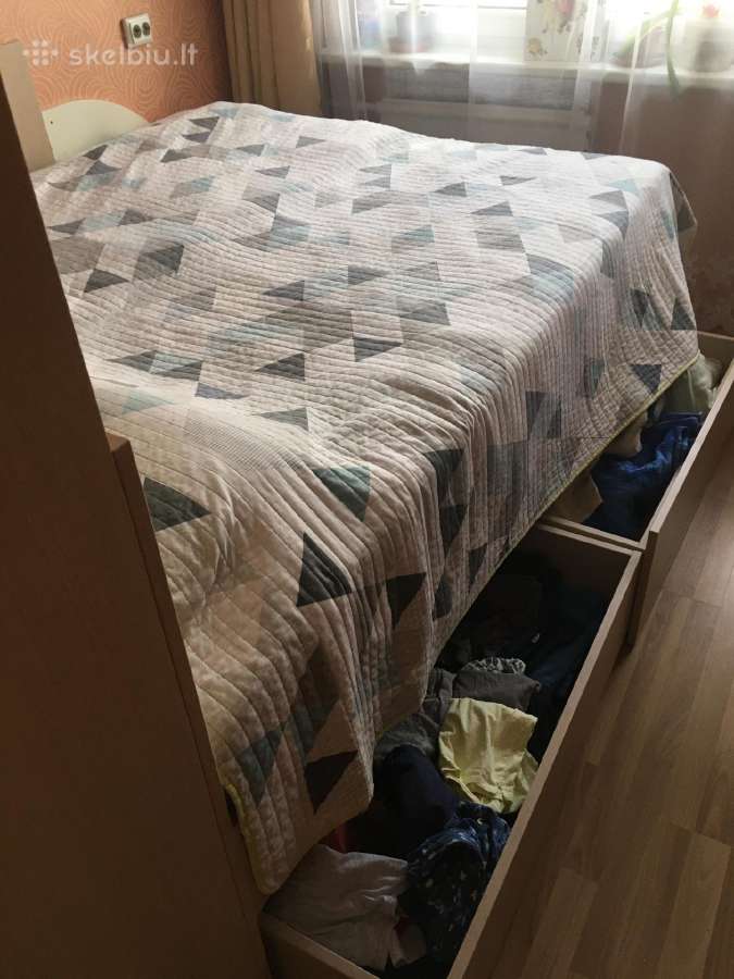 Dvigulė lova 160x200 su stalčiais, čiužinys Lonas - nuotraukos Nr. 14