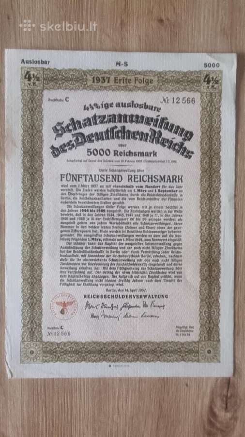1937 metų obligacija