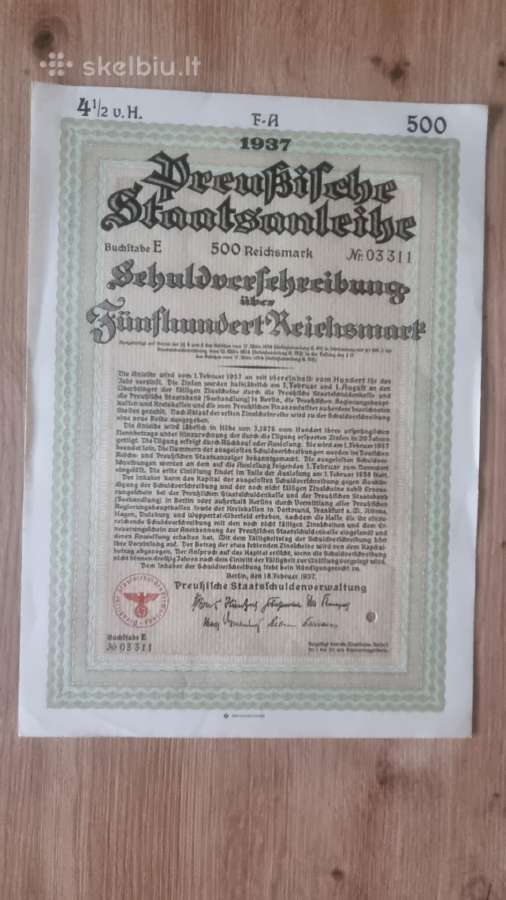 1937 metų obligacijos - nuotraukos Nr. 3