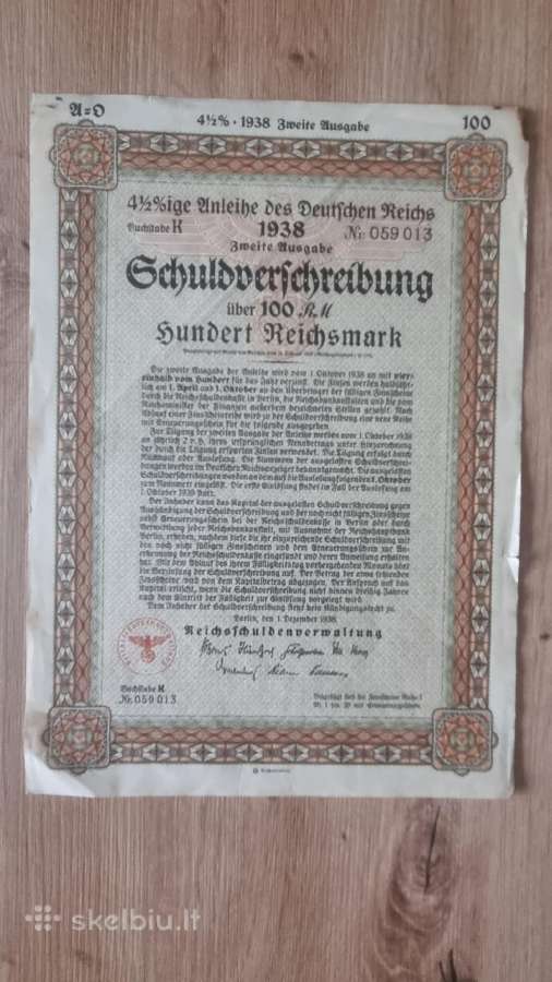 1938 metų obligacija