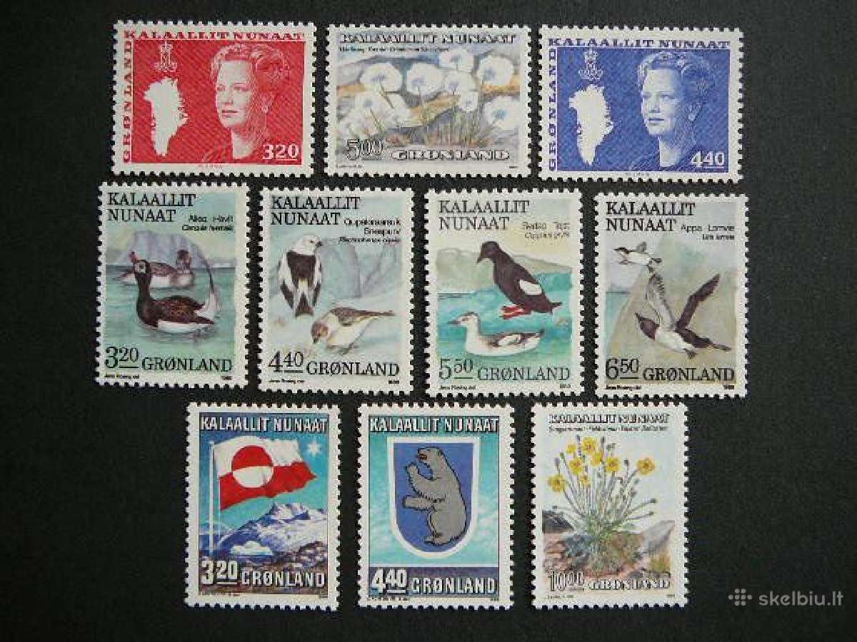 Pauksciai Geles Veliava Grenlandija 1989 is189