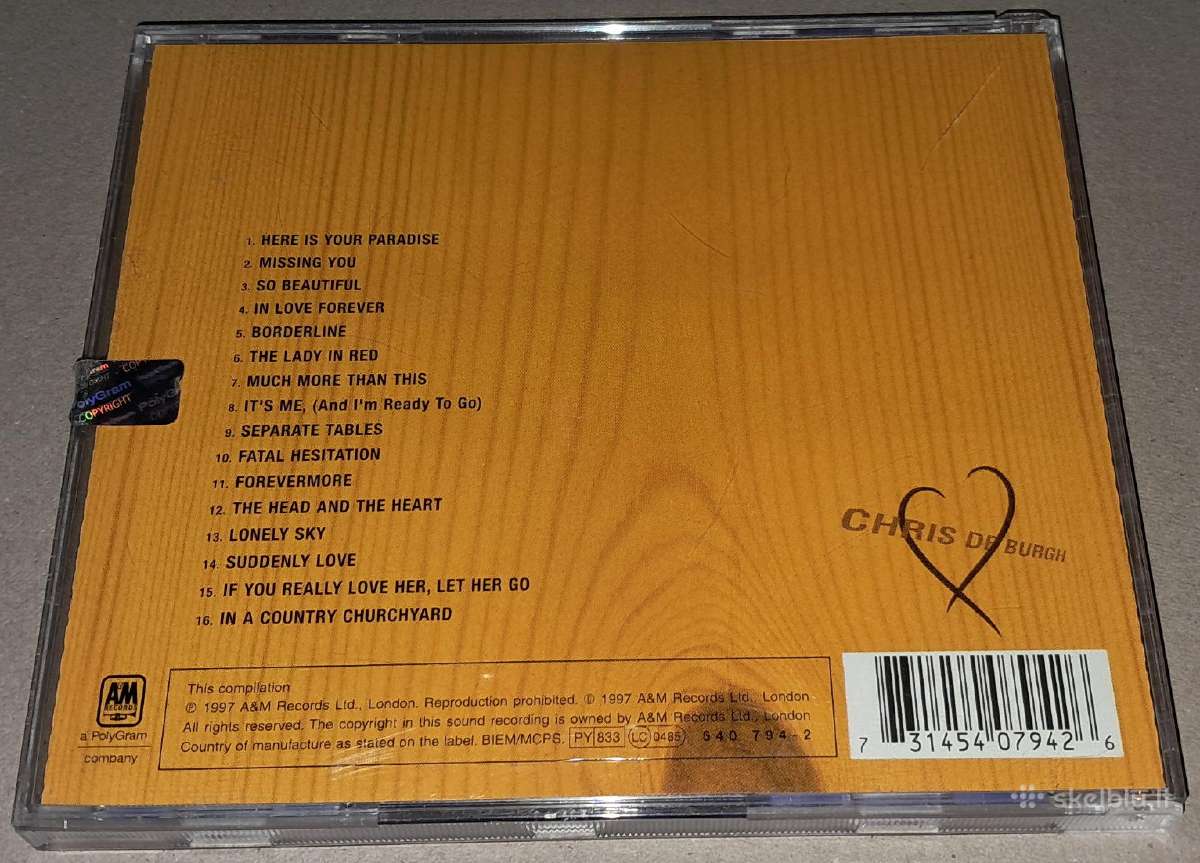 Chris de Burgh – The Love Songs (Audio CD) - nuotraukos Nr. 2
