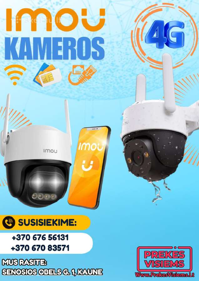 Pavienės kameros Imou ir kamerų komplektai!