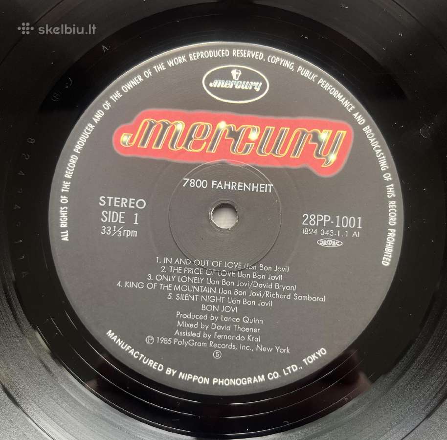 Bon Jovi 7800 Fahrenheit Japonija vinilas - nuotraukos Nr. 3