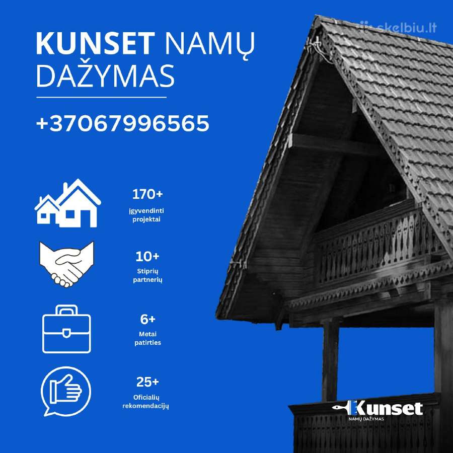 Medinių namų ir kitų paviršių dažymas - nuotraukos Nr. 2