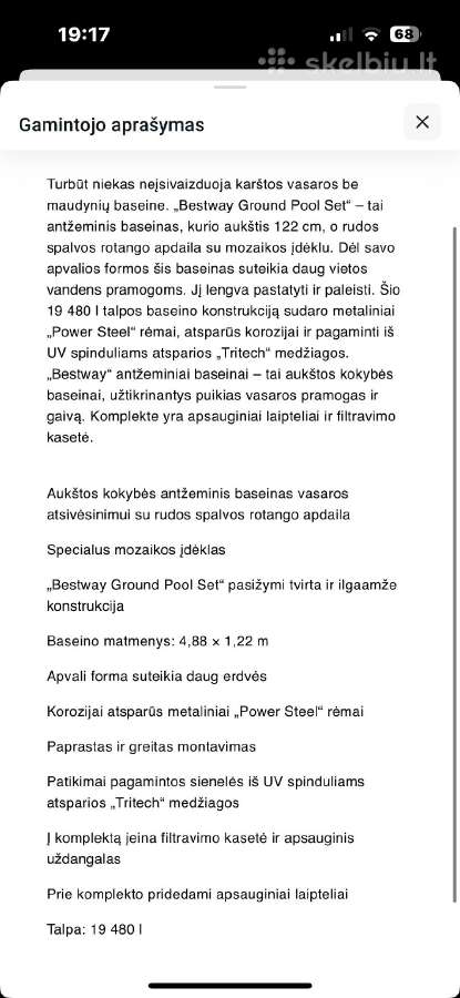 Naudotas baseinas 1 kartą be defektų - nuotraukos Nr. 3