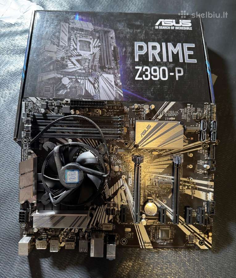 Motininė plokštė Asus Prime Z390-p su procesoriumi