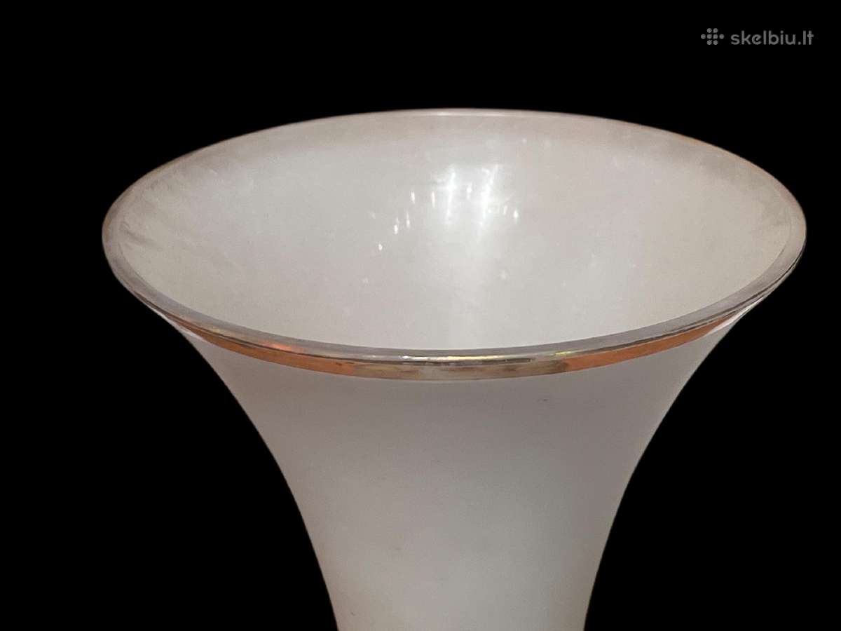 Antikvarinė vaza. Stiklas, auksavimas, emalė 28 cm - nuotraukos Nr. 4
