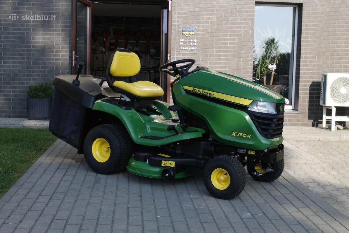 John Deere X350r traktorius su surinkimo krepšiu - nuotraukos Nr. 3