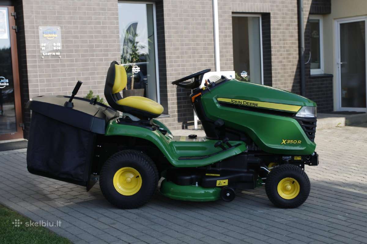 John Deere X350r traktorius su surinkimo krepšiu - nuotraukos Nr. 4