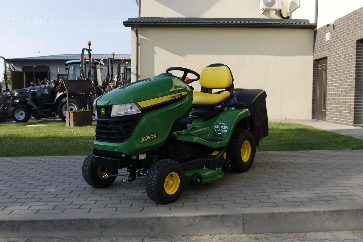 John Deere X350r traktorius su surinkimo krepšiu - nuotraukos Nr. 9