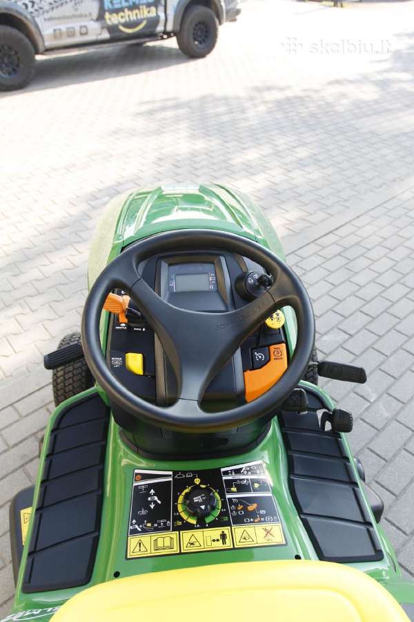 John Deere X350r traktorius su surinkimo krepšiu - nuotraukos Nr. 12