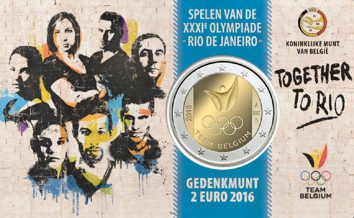 Belgijos progines euro monetos kortelese - nuotraukos Nr. 3