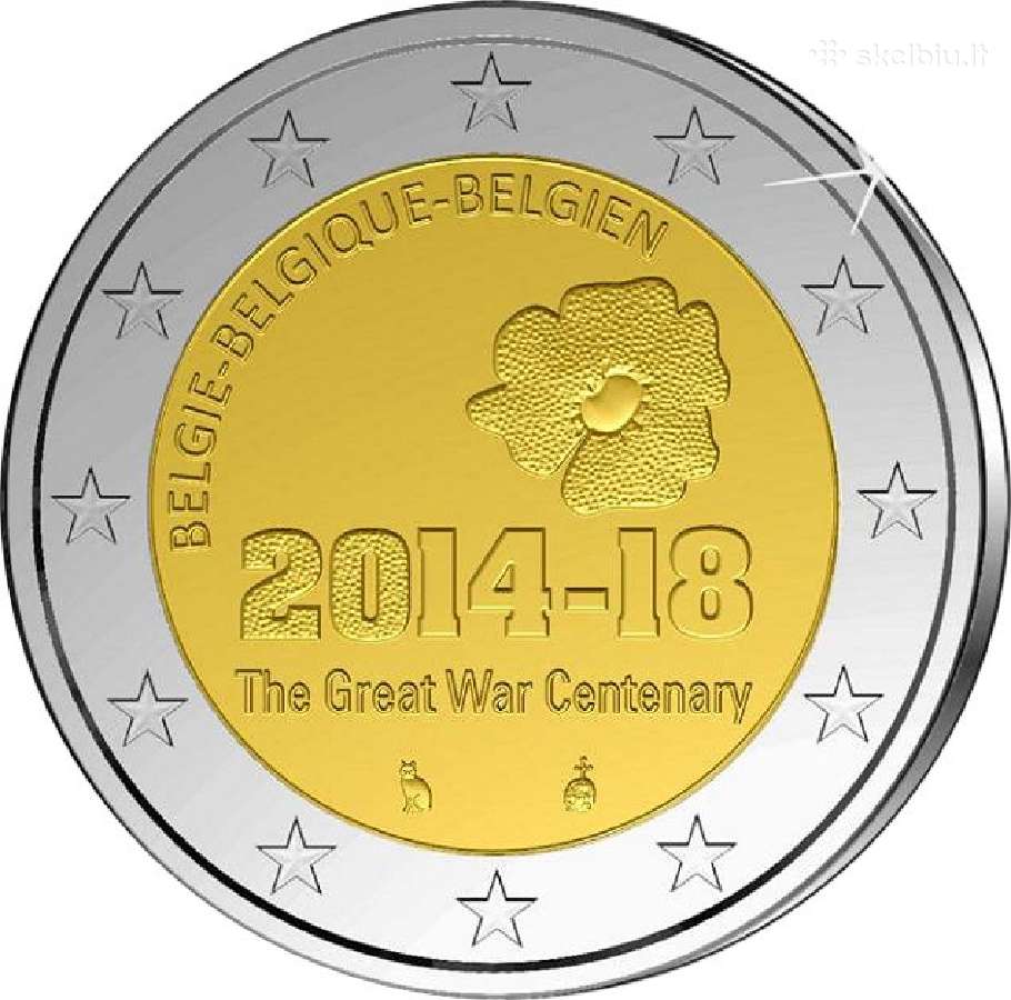Belgijos progines euro monetos kortelese - nuotraukos Nr. 6