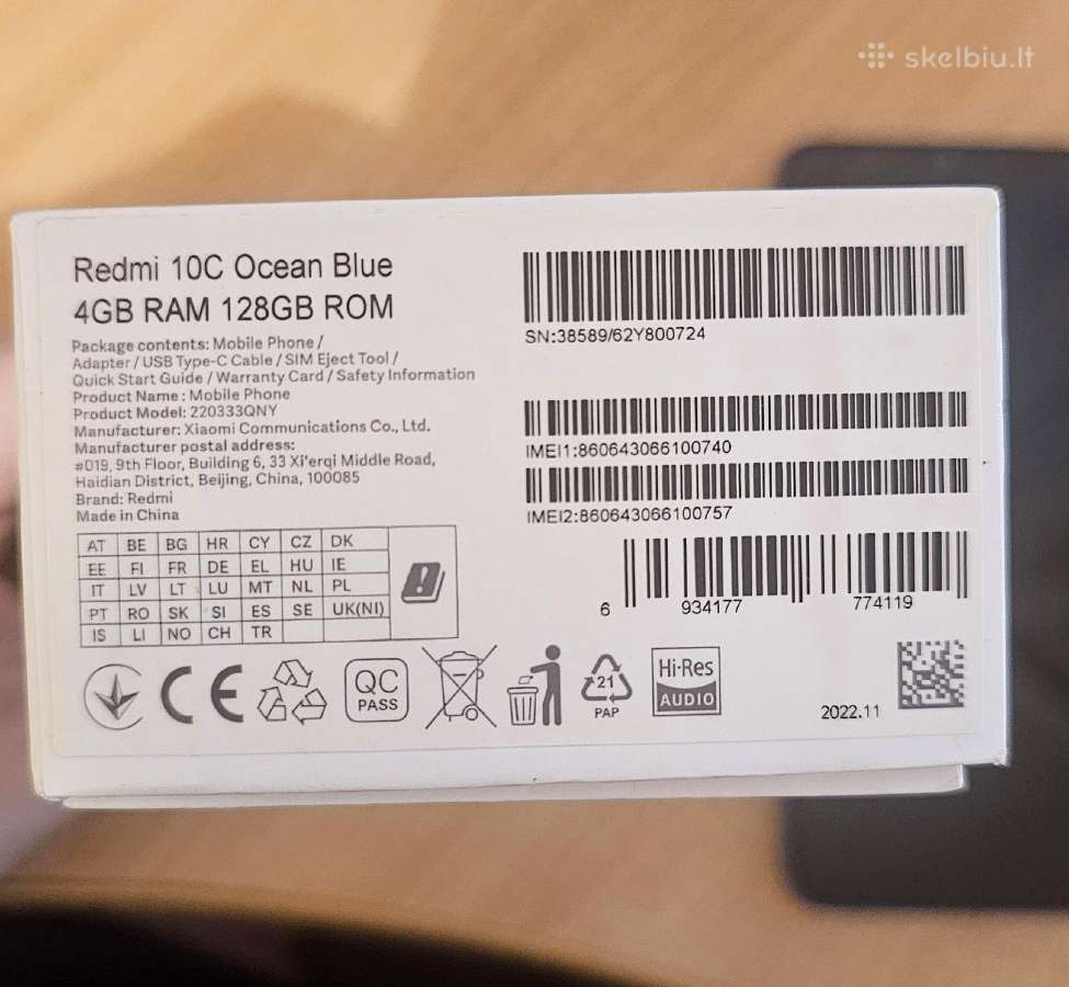 Xiaomi Redmi 10c 4gb RAM 128gb Rom - nuotraukos Nr. 9