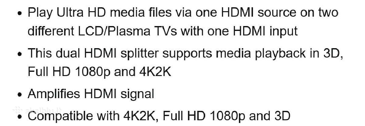 Adapteris Hdmi Splitter ir Hdmi 1m 8k laidas - nuotraukos Nr. 4