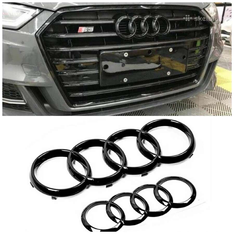 Audi juodi blizgus ziedai , emblemos , s-line. - nuotraukos Nr. 7