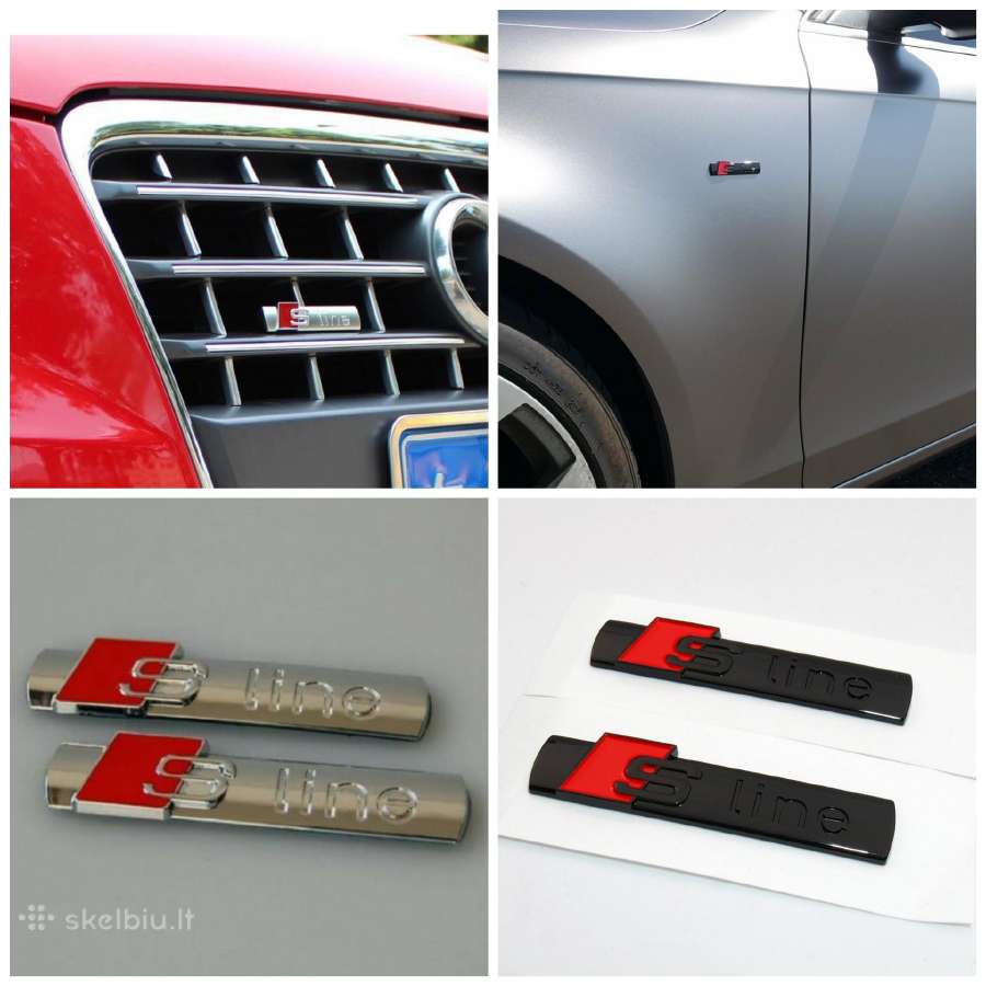 Audi juodi blizgus ziedai , emblemos , s-line. - nuotraukos Nr. 10