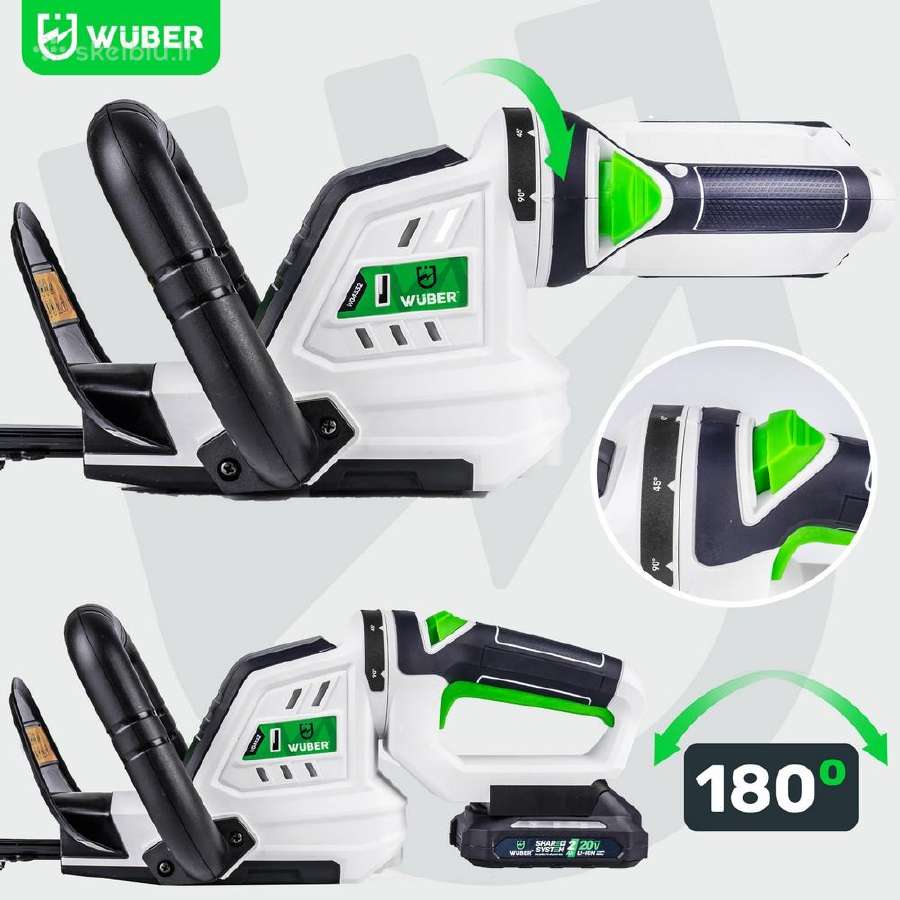 Wuber 50 cm akumuliatorinės gyvatvorių žirklės - nuotraukos Nr. 9