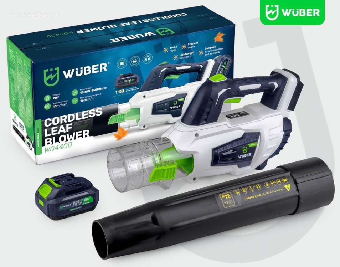 Akumuliatorinis lapų pūstuvas 20v su Turbo režimu