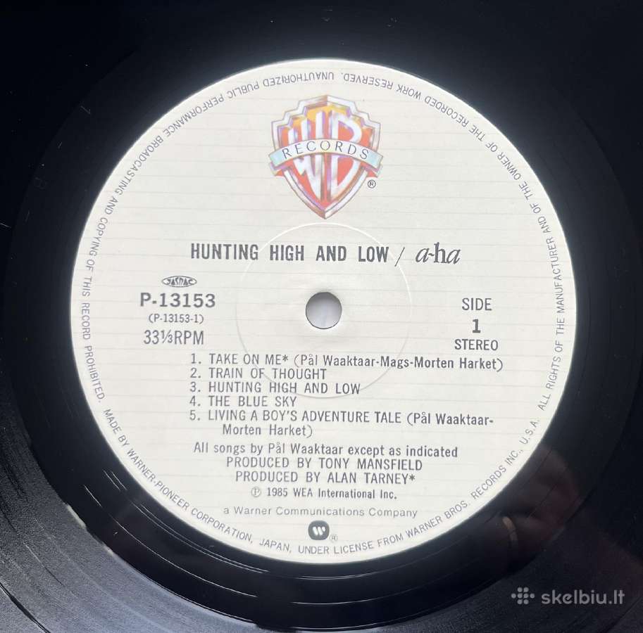 A-ha Hunting High And Low Japonija vinilas - nuotraukos Nr. 3