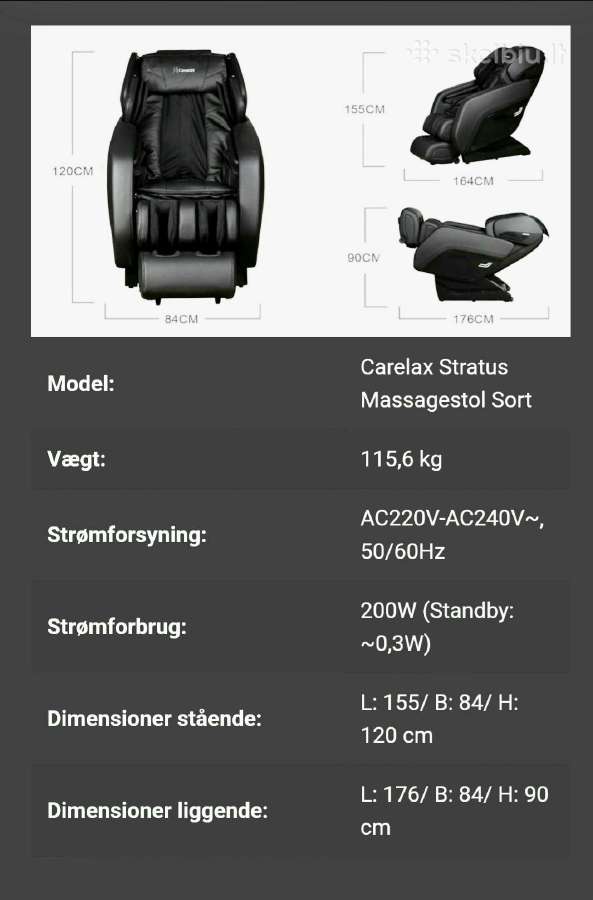 Masažinis krėslas Carelax Stratus - nuotraukos Nr. 18