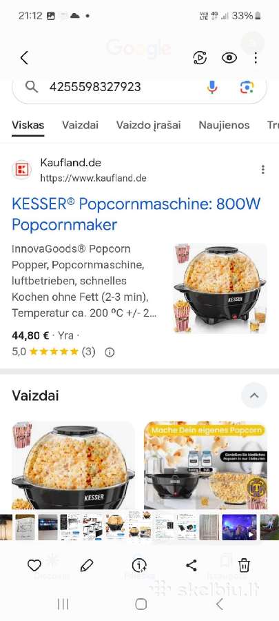 Popkorno gaminimo aparatas