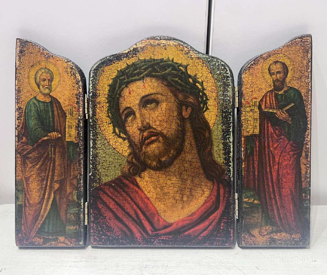 Parduodu medinę ikoną triptiką Ecce Homo - nuotraukos Nr. 2